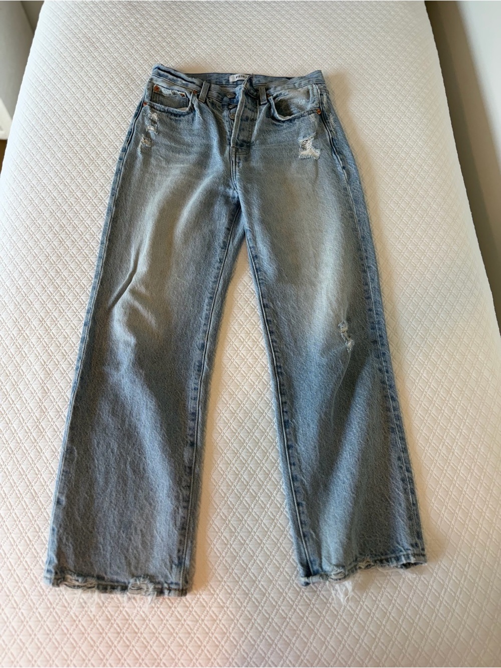 pistola Light Blue Straight-Leg Distressed Jeans